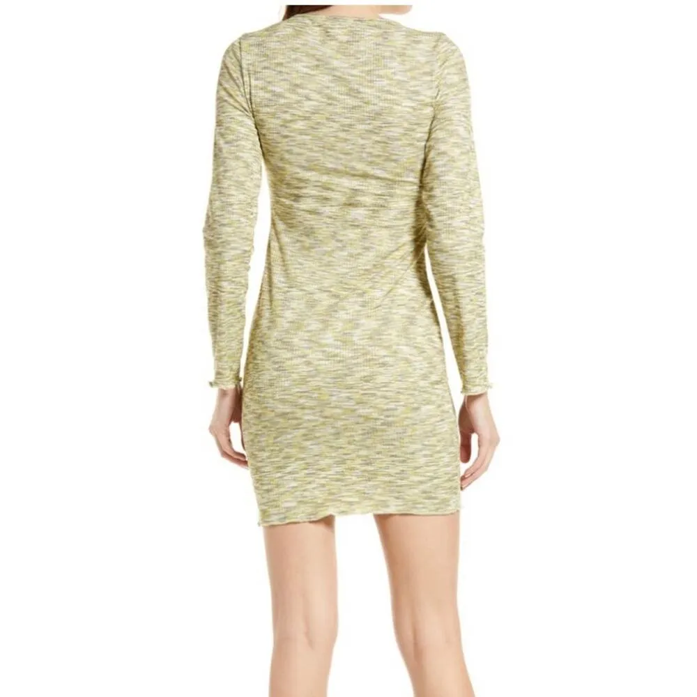 NWT Lisa Says Gah Lotta Long Sleeve Ribbed Space Dye Mini Dress in Honeydew S - Image 2