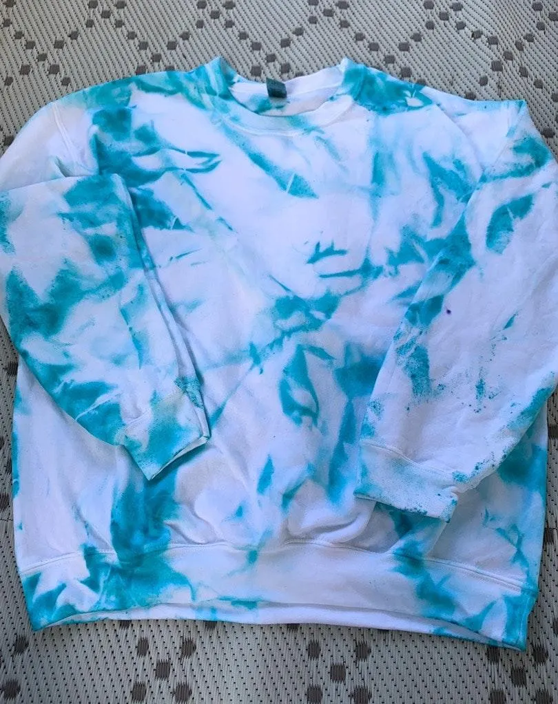 Tie Dye Crewneck Sweatshirt Blue Size L - Image 2