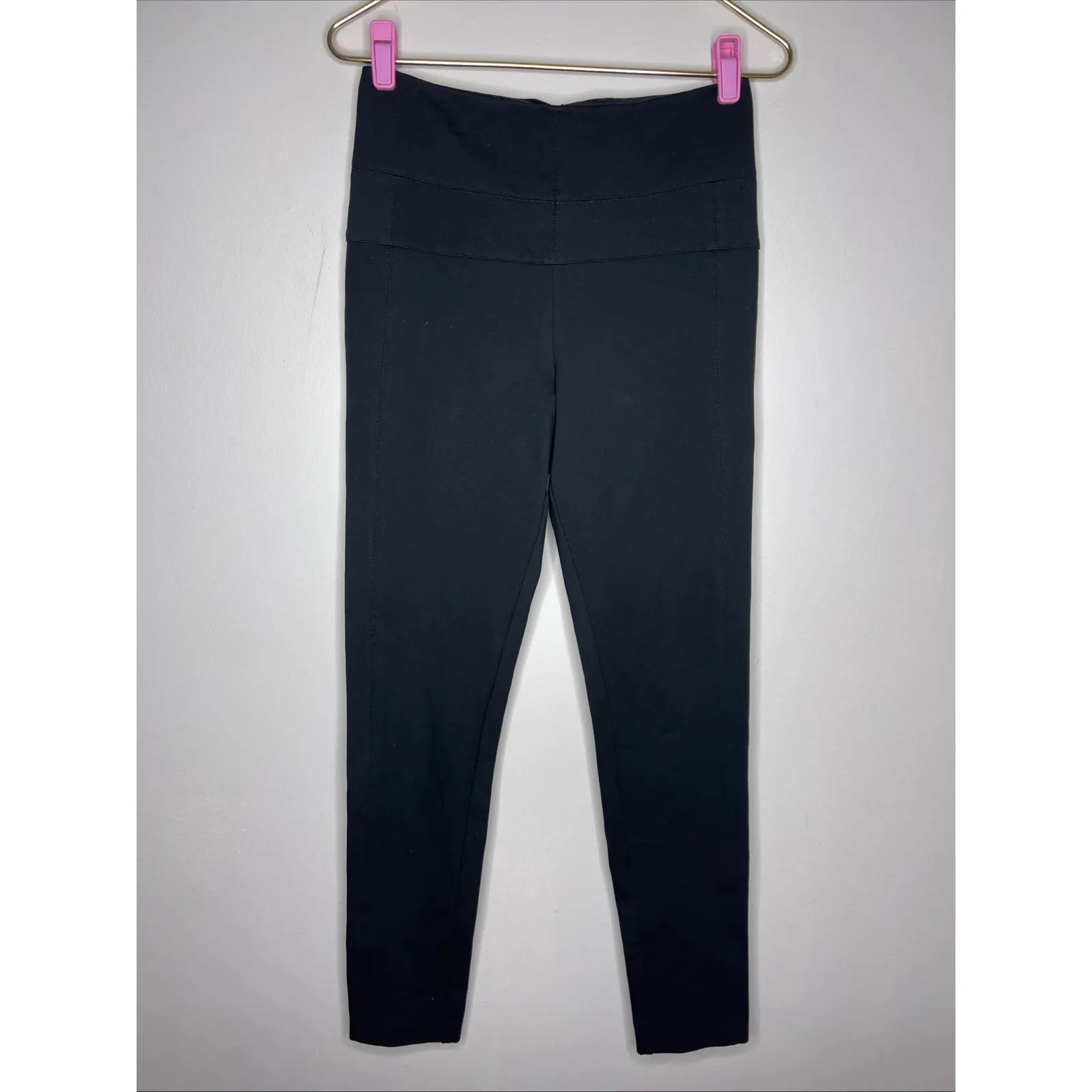 Veronica Beard Black High-Rise Ponte Back Zip Leggings Sz 6 - Image 4