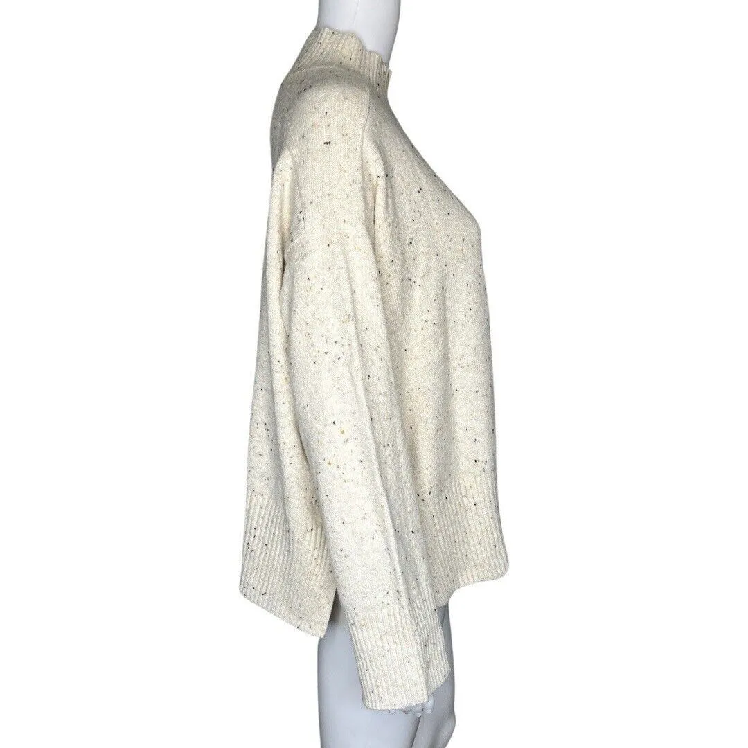 Loft Sweater Womens XS Cream‎ Multicolor Specks Mock Neck Office Casual Preppy - Image 2