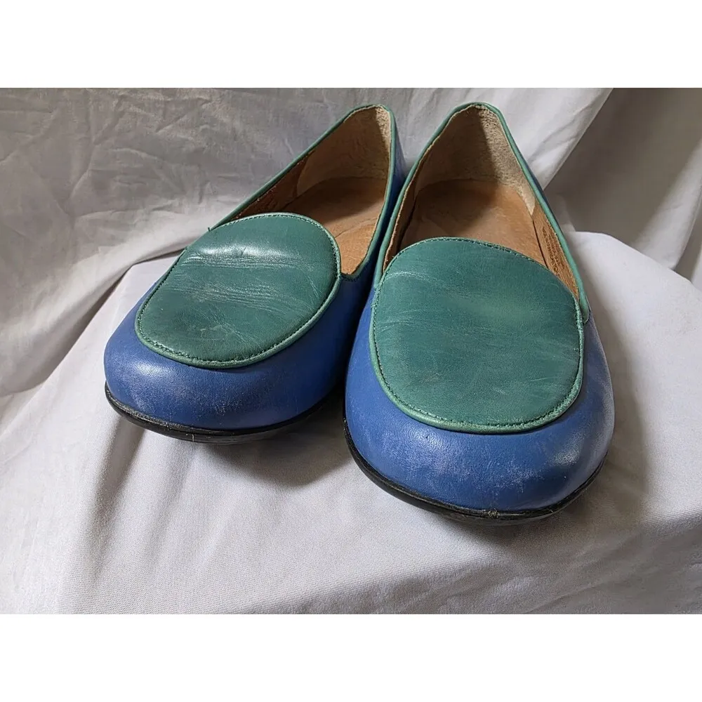 Dansko Nastacia loafers bright blue teal green colorblock slip on shoes size 38 - Image 4