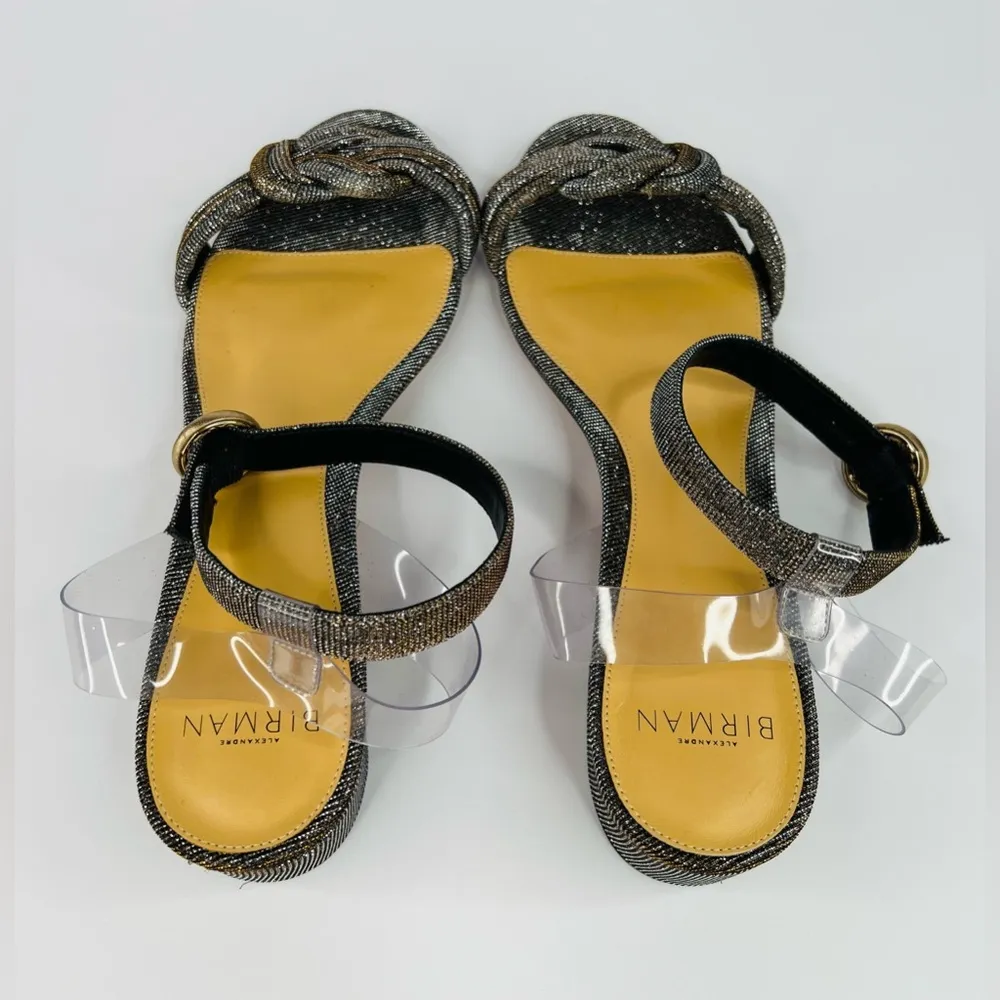 ALEXANDRE BIRMAN Vicky Knotted Lamé Open Toe Metallic Ankle Strap Sandals 39.5 - Image 6