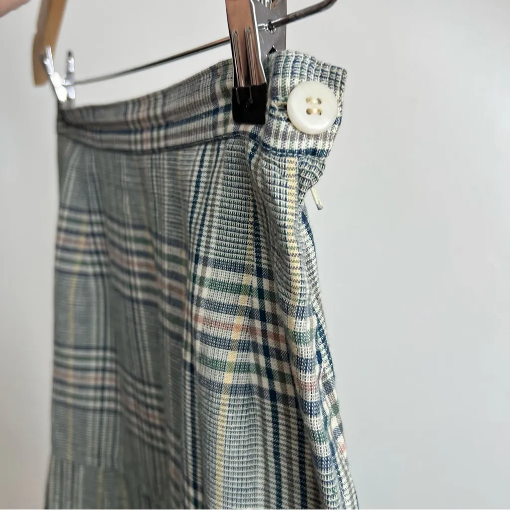 French Connection Vintage 70s School Girl Pleated Plaid Mini Skirt - Image 3
