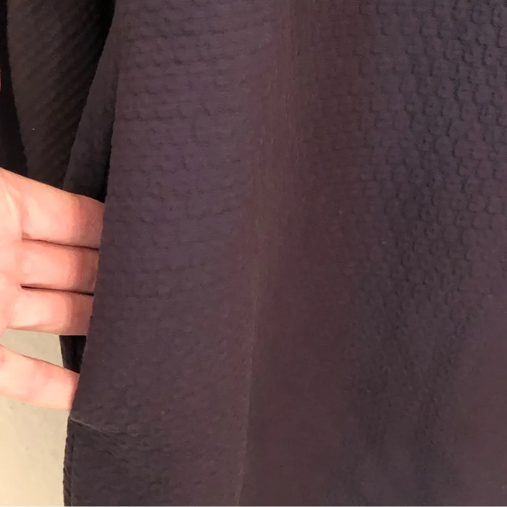 Anne Mashburn Navy Textured Cotton Dress S Peplum Sleeves - Image 4