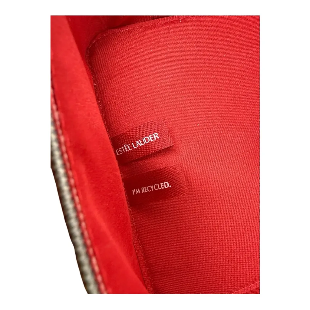 Estée Lauder Red Velvet Bow Makeup Train Case Cosmetic Bag 10 x 7 x 6 NWOT - Image 6