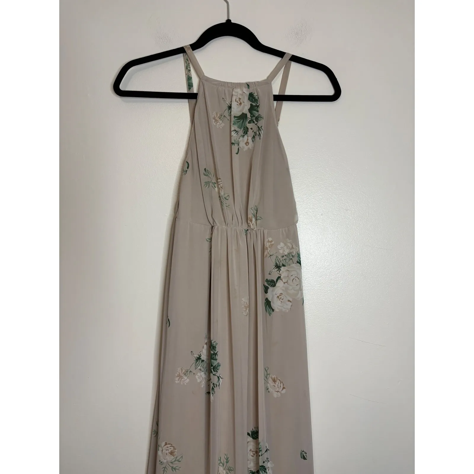 Show Me Your Mumu Amanda Floral Halter Maxi Dress Beige White Green Small - Image 5