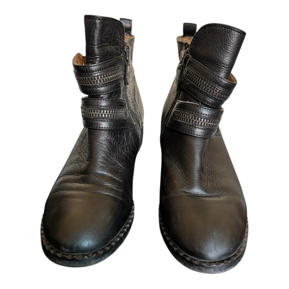 Gentle Soul Barnaby Leather Zip Buckle Bootie Size 6.5M Western Cowboy Black - Image 2