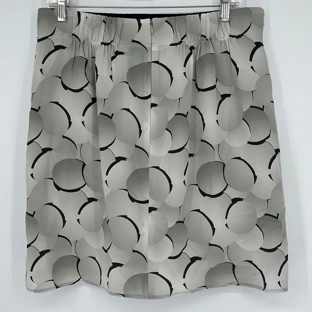 AKRIS Punto Bergdorf Goodman 100% Silk Circle Gray & Black Skirt Women’s Size 10 - Image 5