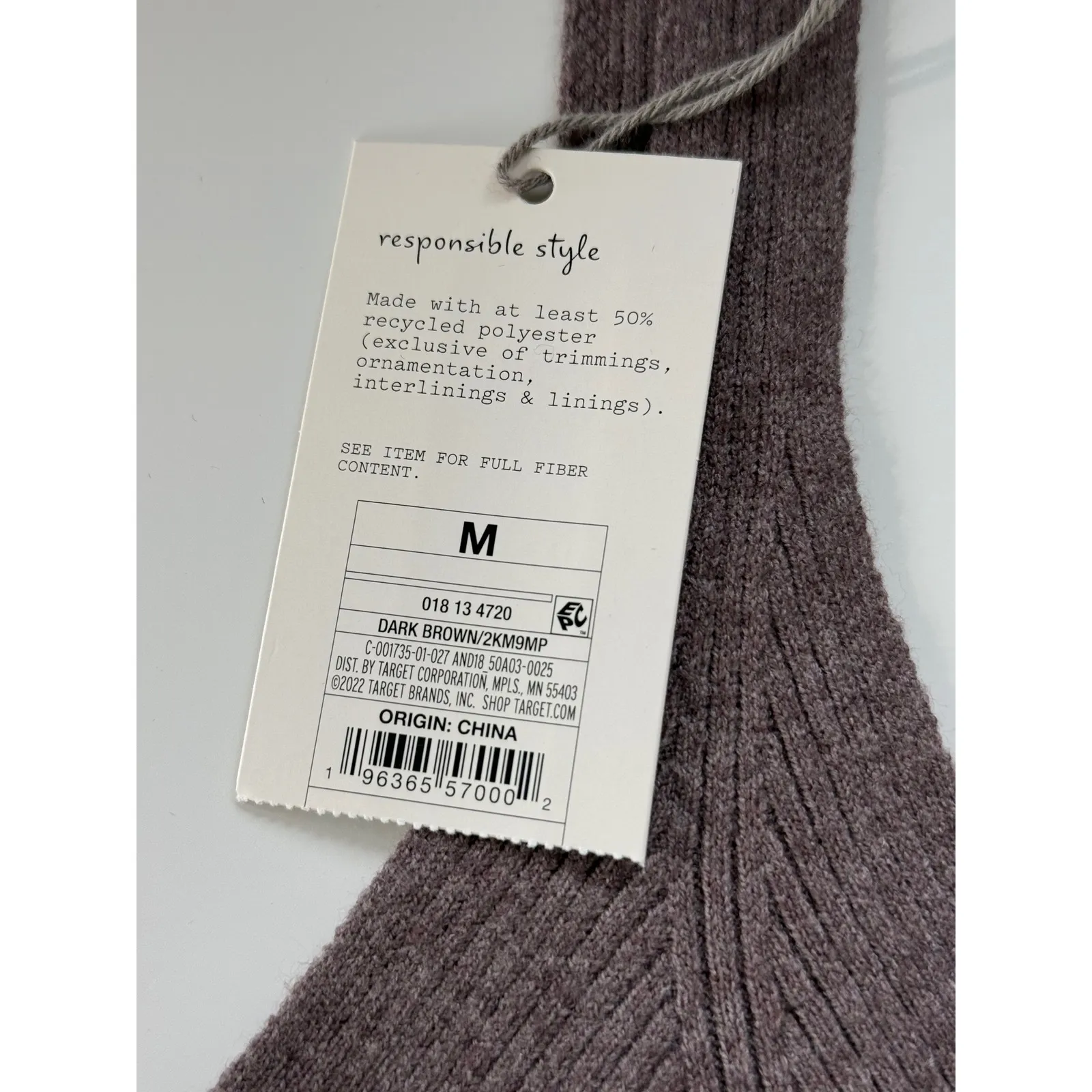 A New Day Knit Tank Top Brown V Neck Ribbed Sleeveless Women's Size M - Image 3