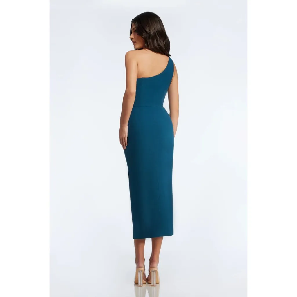 DRESS THE POPULATION Magnolia One-Shoulder Asymmetric Body-Con Midi Dress NWT - Image 9