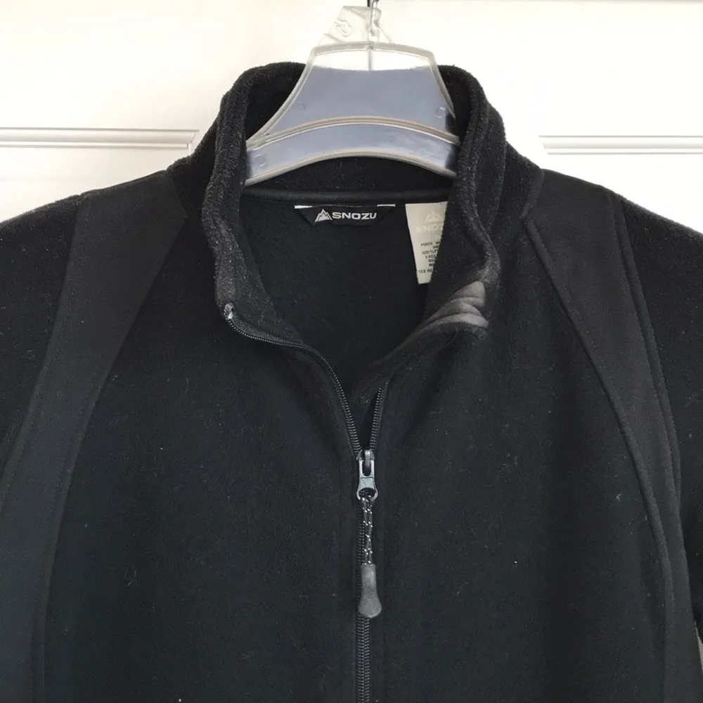 SNOZU Black Full Zip Fleece Jacket Coat Size Medium - Image 2
