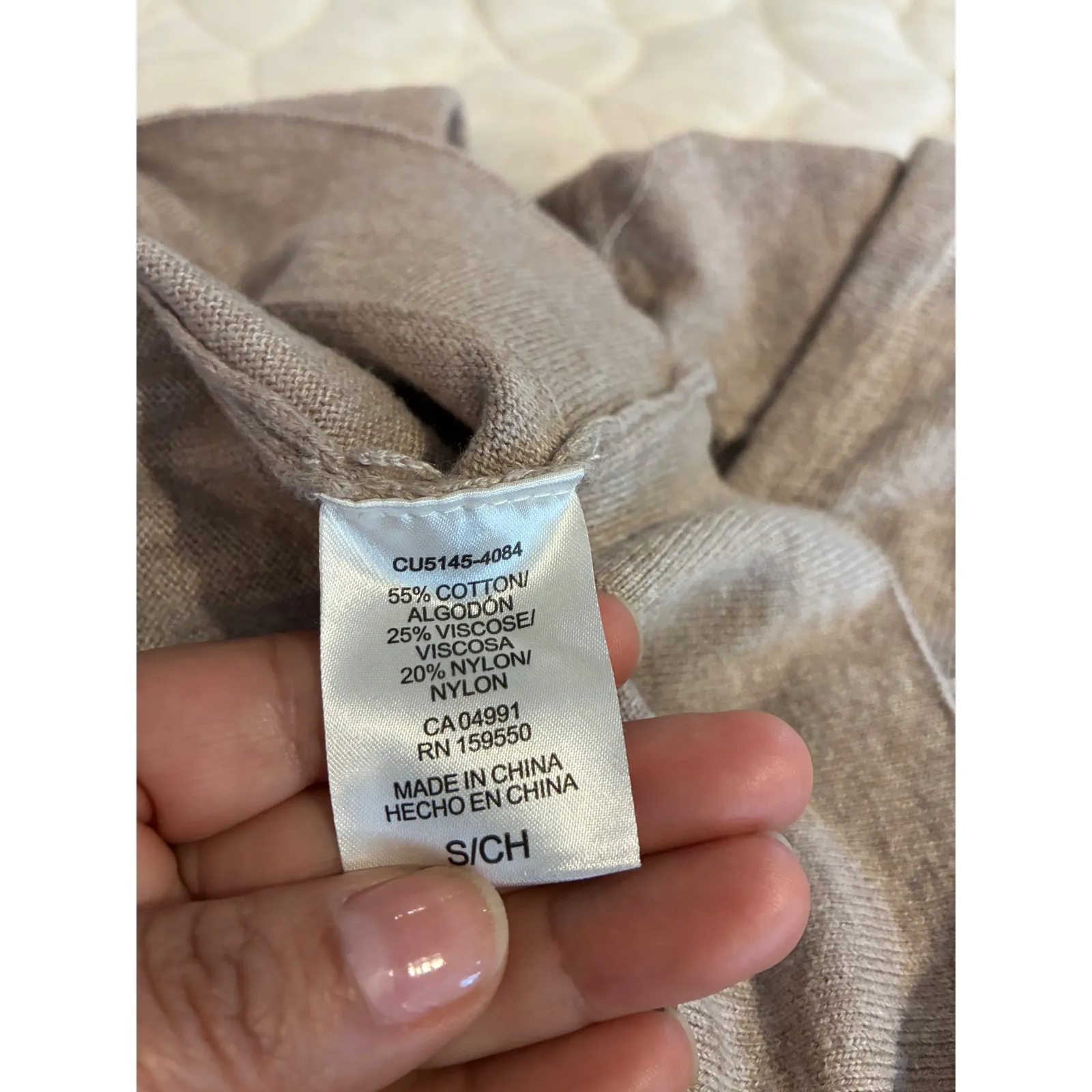 Hilary Radley Sweater Womens Small Tan Soft Hooded Pullover Hoodie Drawstring - Image 5