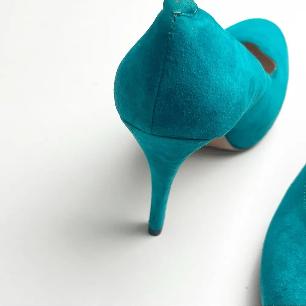 TALBOTS Teal Leather Upper Almond Toe High Heels, Size 6.5B - Image 12