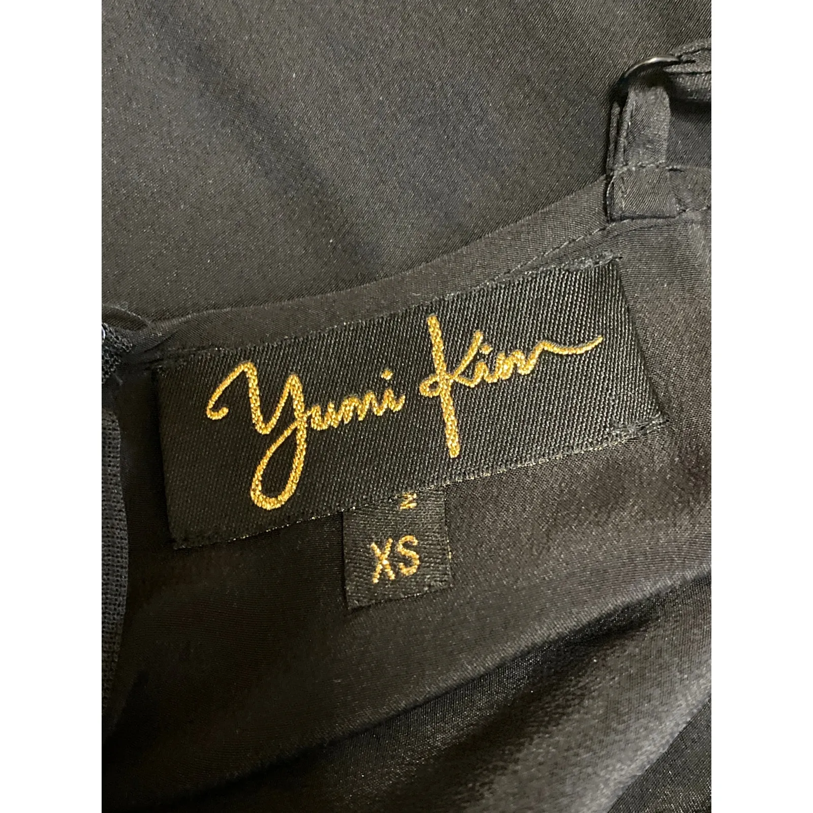 Yumi Kim Black 100% Silk Sleeveless V Neck Drape Cami Mini Sheath Dress Size XS - Image 3