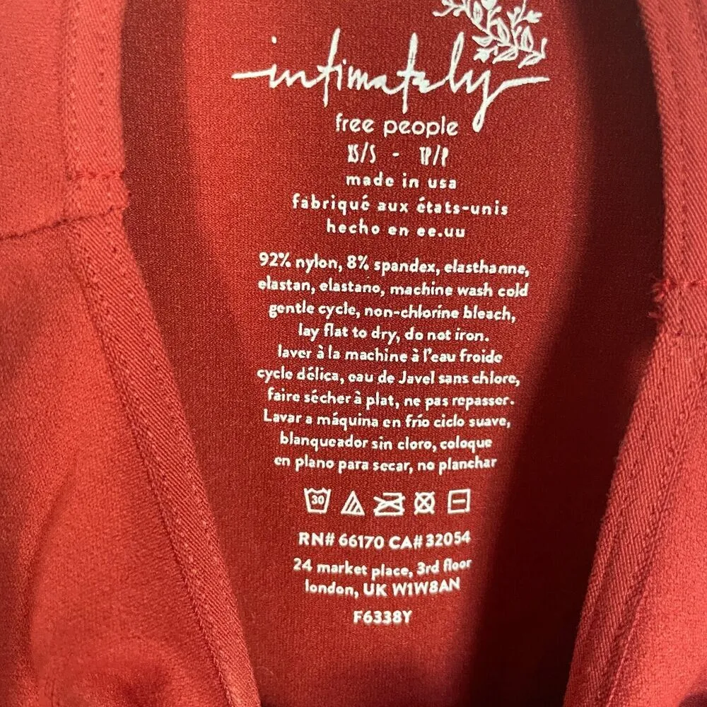 Women's Free People Intimately Fp Feels Right Bodysuit Brick Red XS - Image 3