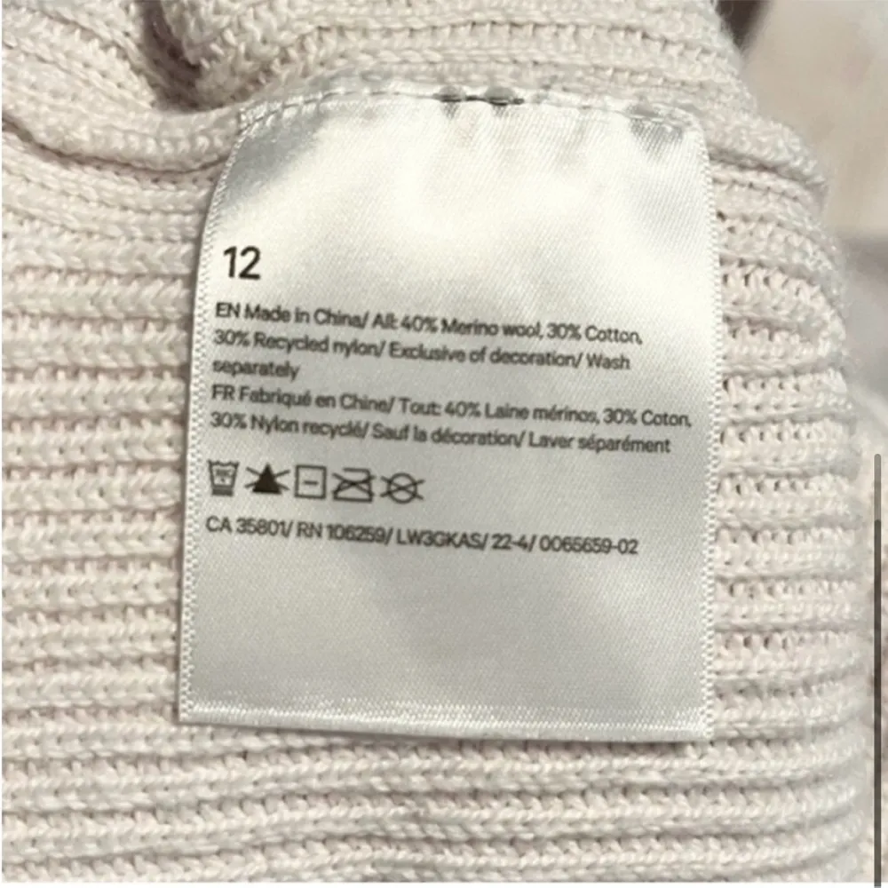 Lululemon Merino Wool-Blend Rib Crewneck Sweater Opal White Size 12 - Image 5