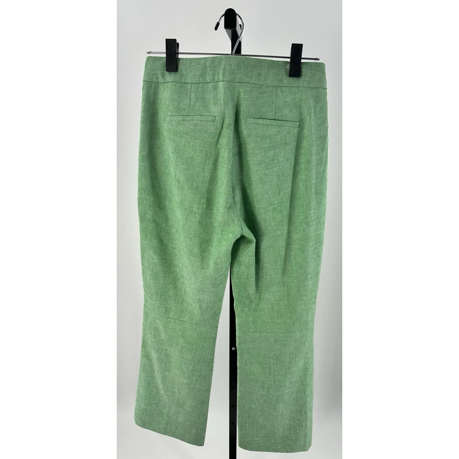 J.Crew Hayden Green Linen Blend Cropped Pants Women’s Size 0 Summer Trouser - Image 4