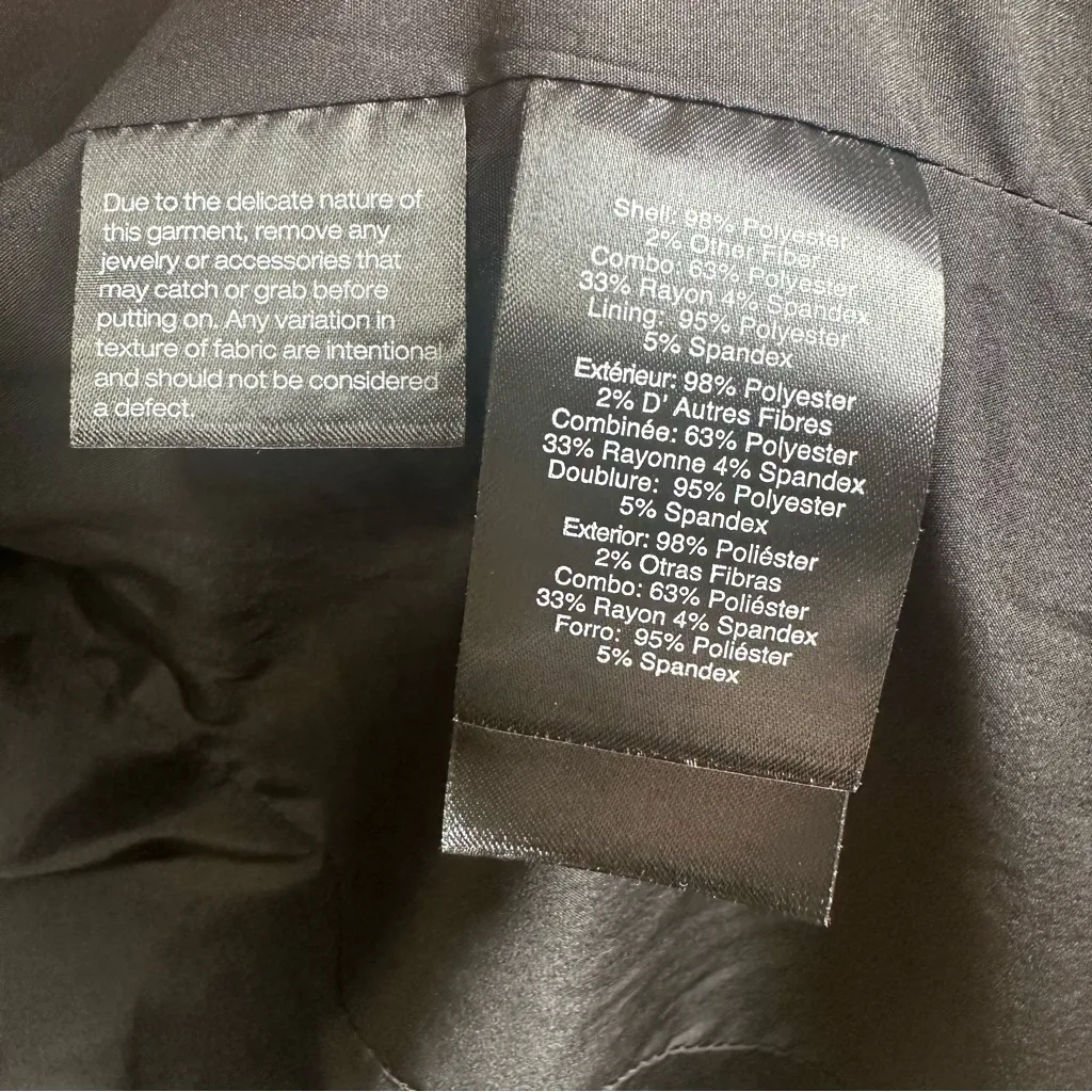 Donna Karan Tweed Open Front Blazer Jacket Black White Textured Chic Fit Sz 10 - Image 11