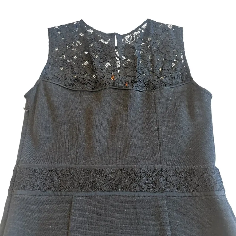 Tory Burch Adriana Black Sleeveless Wool Silk Lace Dress Sheath Size XS Women's - Image 7