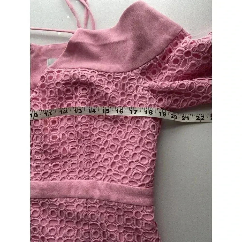 The 8th Sign Crochet lace Mini Dress Size 16 Pink Girlhoodcore Cottage Retro Mod - Image 11
