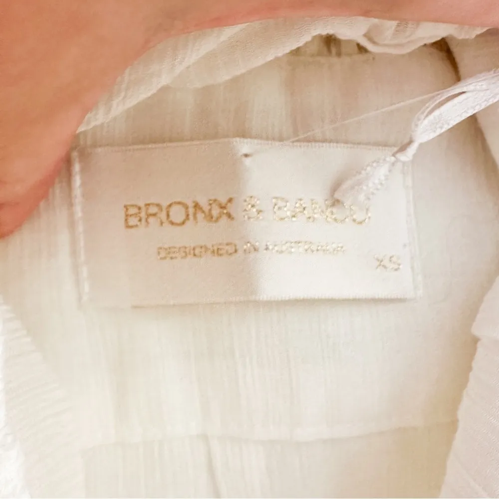 NWT Bronx & Banco Bianca V Neck Puff Sleeve Mini Dress White sz XS - Image 10