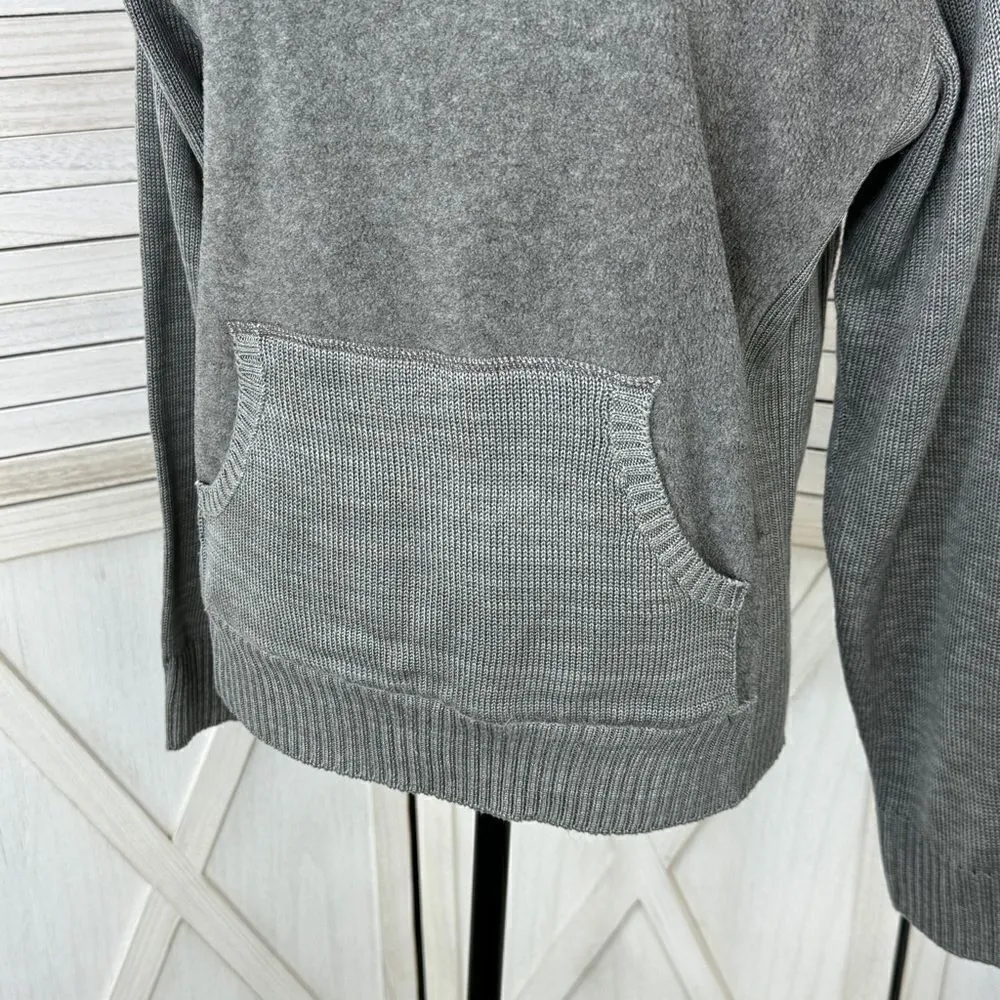 Bill Blass Sport Fleece and Knit‎ Hooded Sweater Large Gray Hoodie Pullover - Image 8
