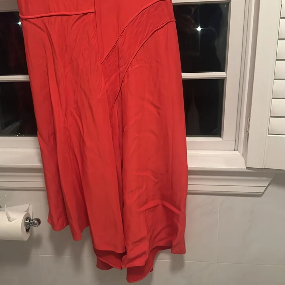 Cedric Charlier size 12 short sleeved dress red needs sleeve hem sewn - Image 8