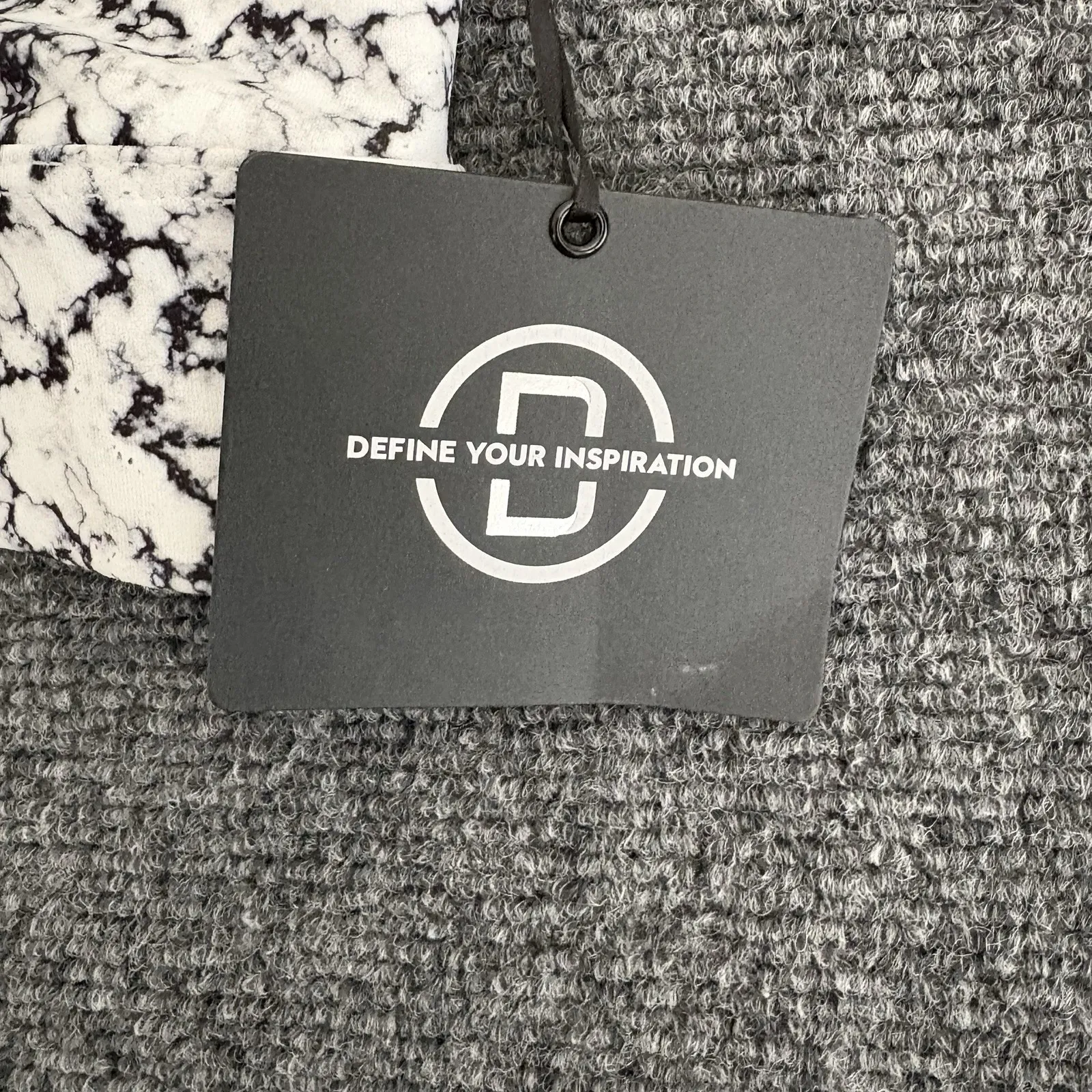 Women's Gray‎ White Marble Print Define Your Inspiration Sports Bra Top Size S Gray - Image 3