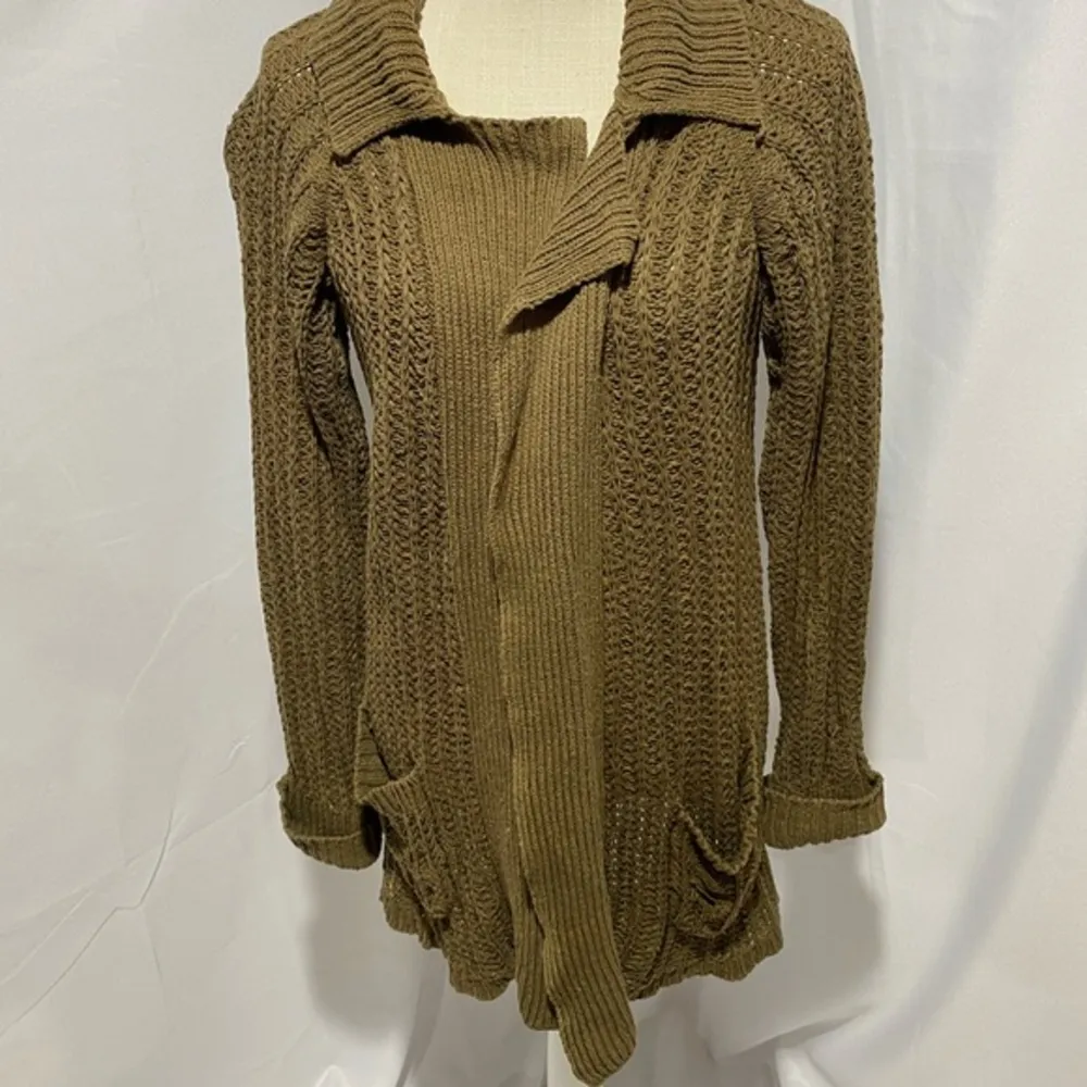 Boden olive green open front cardigan small - Image 3