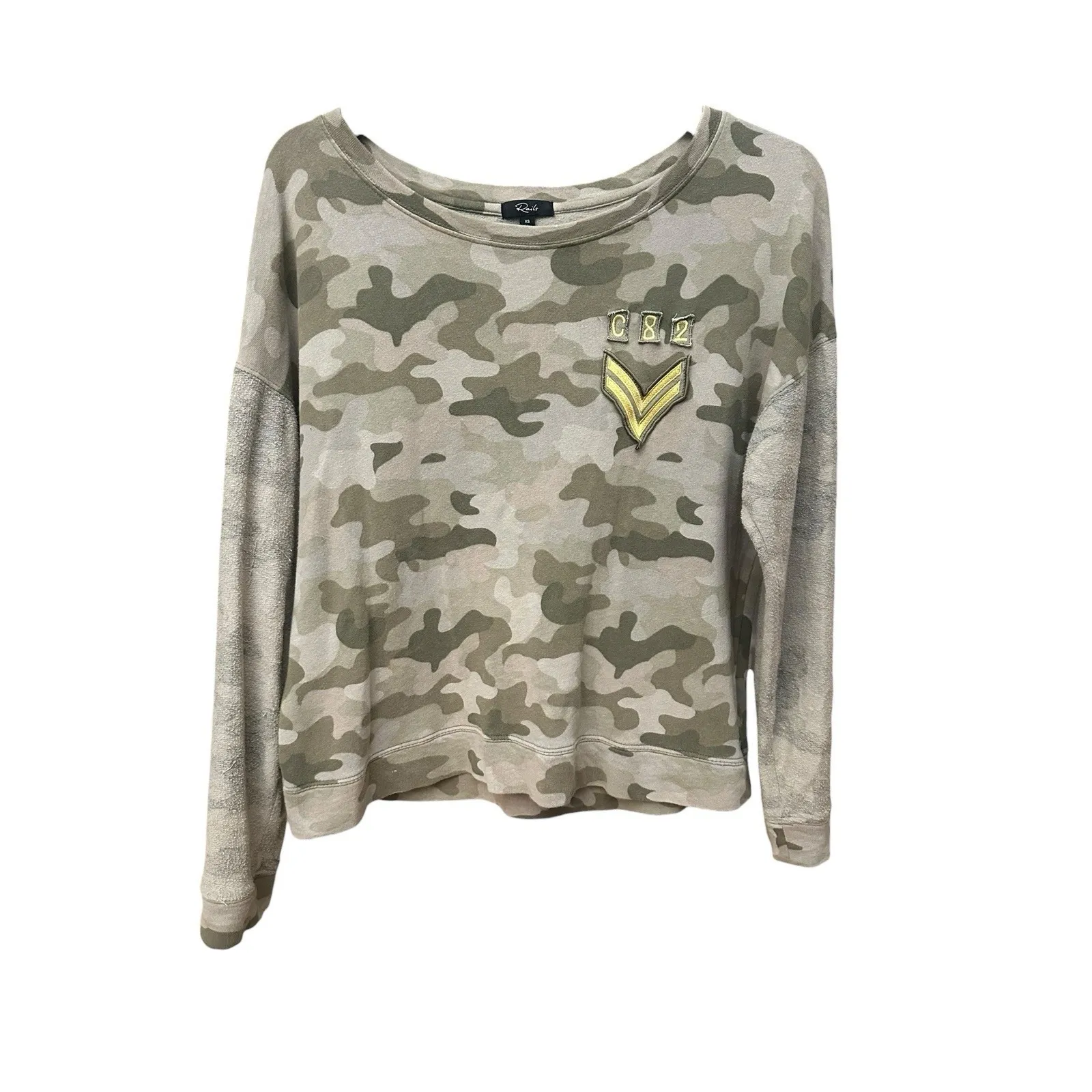 Rails Kelli Camo Sweatshirt Military Patch Detail Size XS Camouflage #A6-2 - Image 3