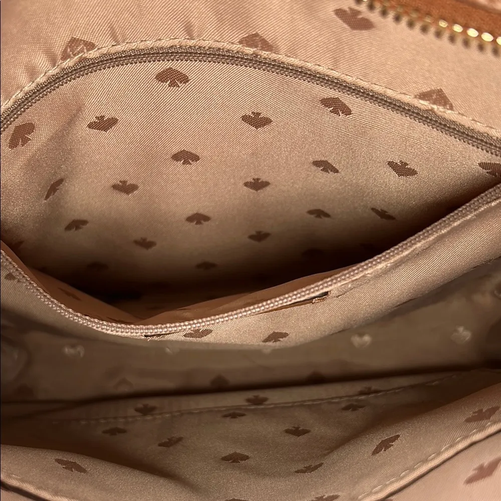 Kate Spade Leila Pebbled Leather Top Zip Crossbody & Matching Wallet Gingerbread - Image 10