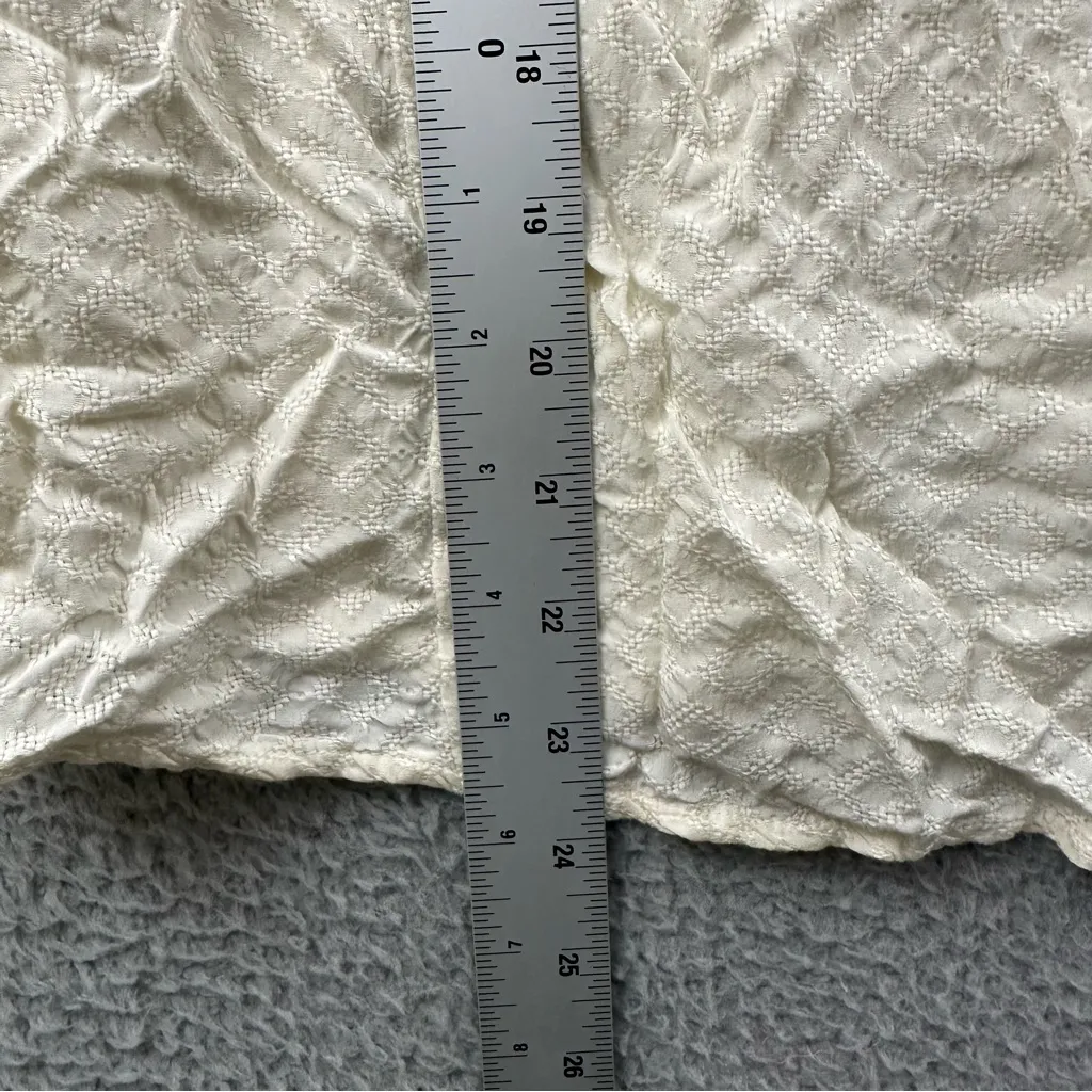 NWT Universal Thread 3/4 Balloon Sleeve Blouse Top Cream Peasant Boho‎ Ruffle S - Image 8