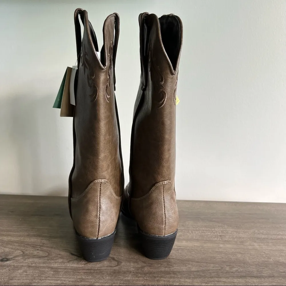 ROPER NEW Brooklyn Embroidered 12" Western Boot Size 9.5 Brown - Image 5