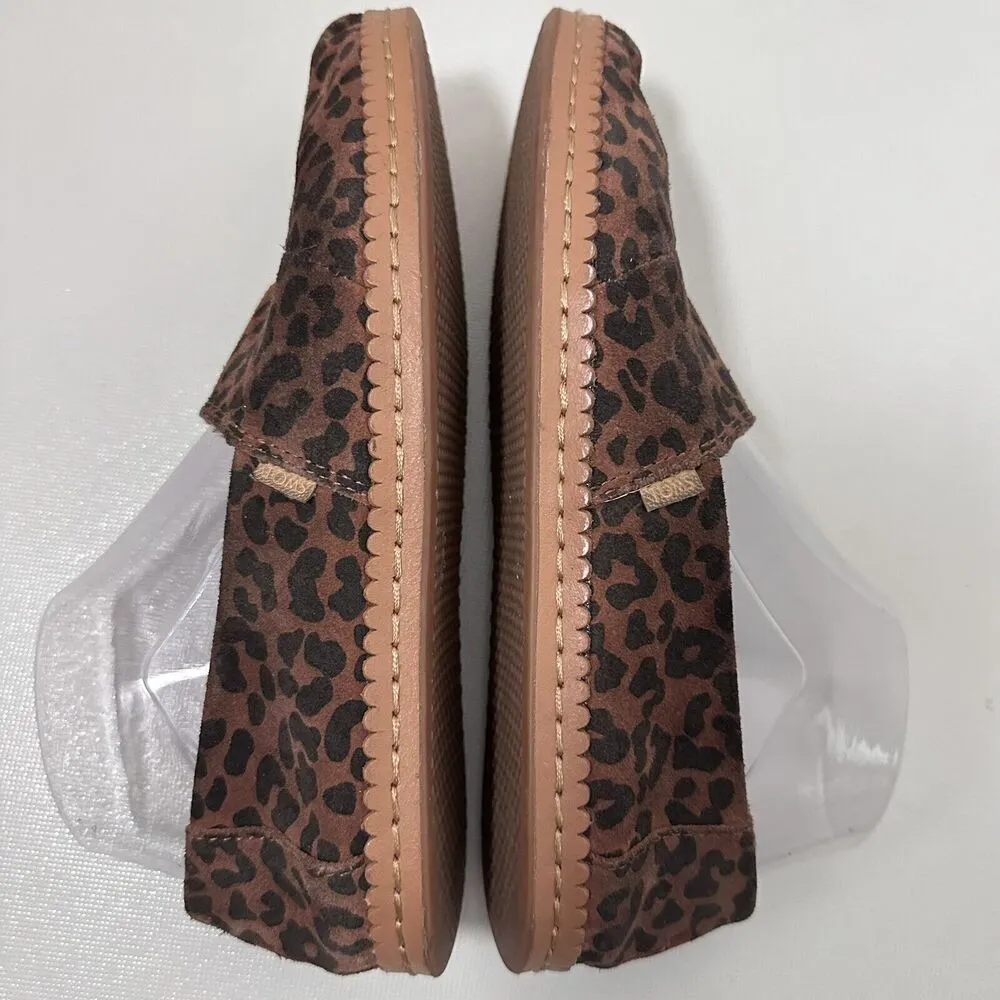Toms Loafers Alpargata Slip On Brown Black Suede Leopard Print Flats Casual 8 - Image 5