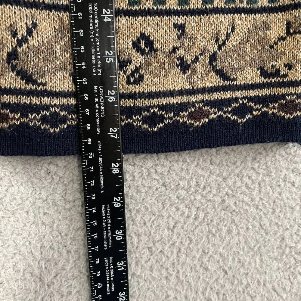 VTG ILANCO Cardigan Women M Multi Color Knit Silver Button Grandma Sweater Size M - Image 8