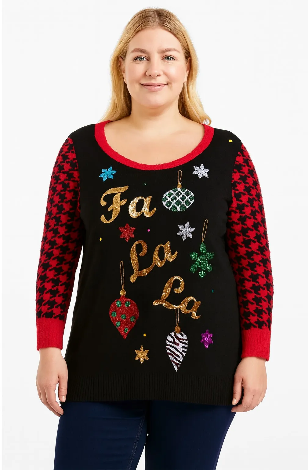 United States Women's Fa La La Holiday Christmas Pullover Sweater Size XXL NWOT - Image 1