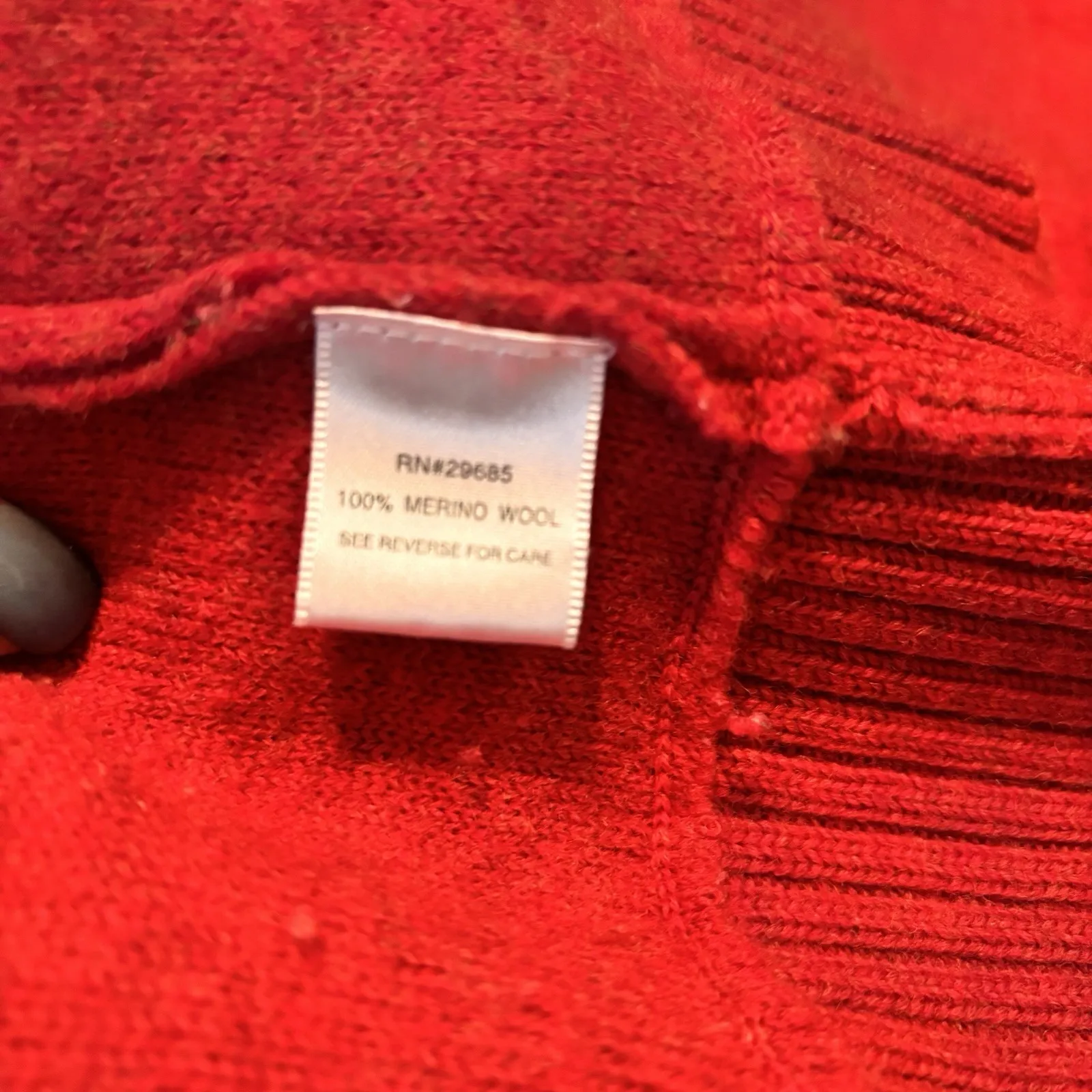 Pendleton Wine Merino Wool Cardigan Sweater Shawl Collar Button Front Medium - Image 6