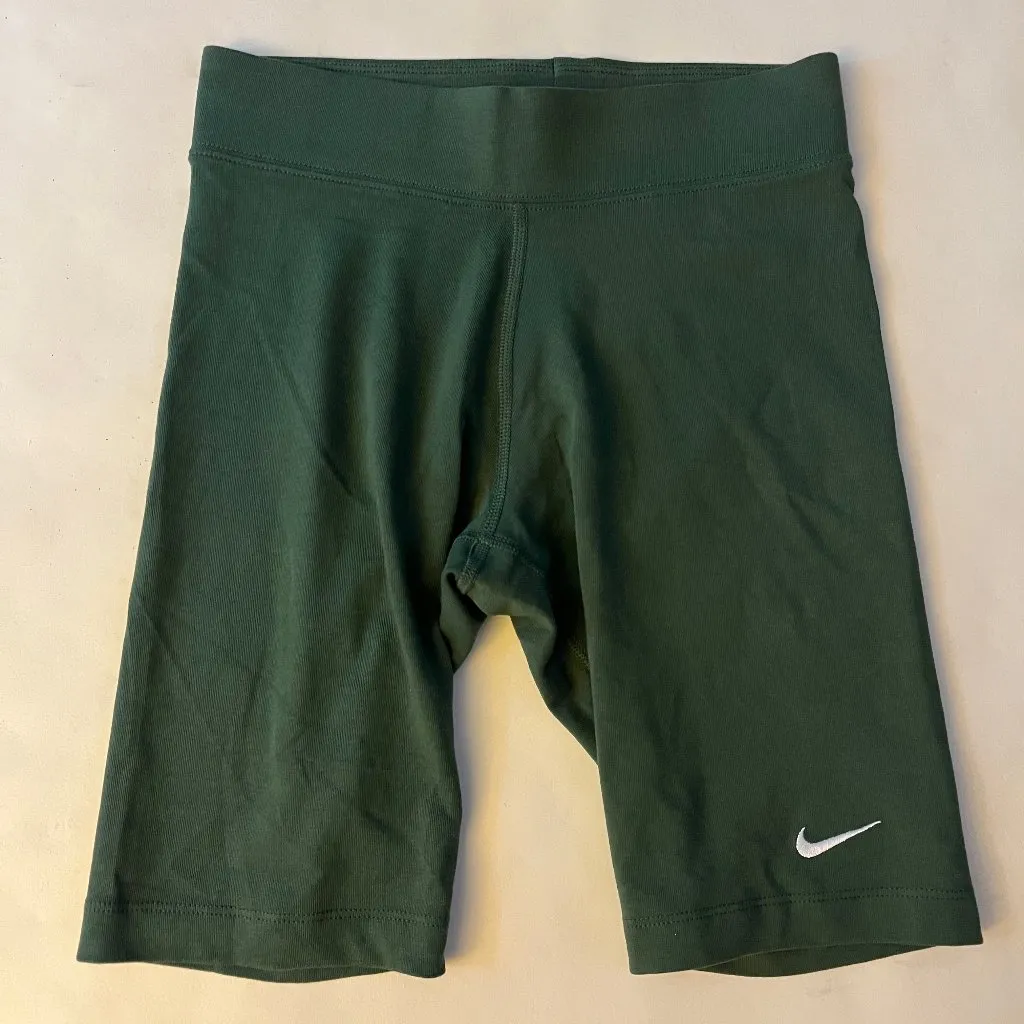 Nike Womens Mid-Rise 10” Biker Shorts in Pro Green Size XS - Image 3
