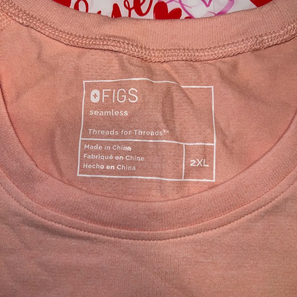 FIGS Salta Seamless Womens Long Sleeve Underscrub W22KW1010 Pink Sand PO5374 - Image 2