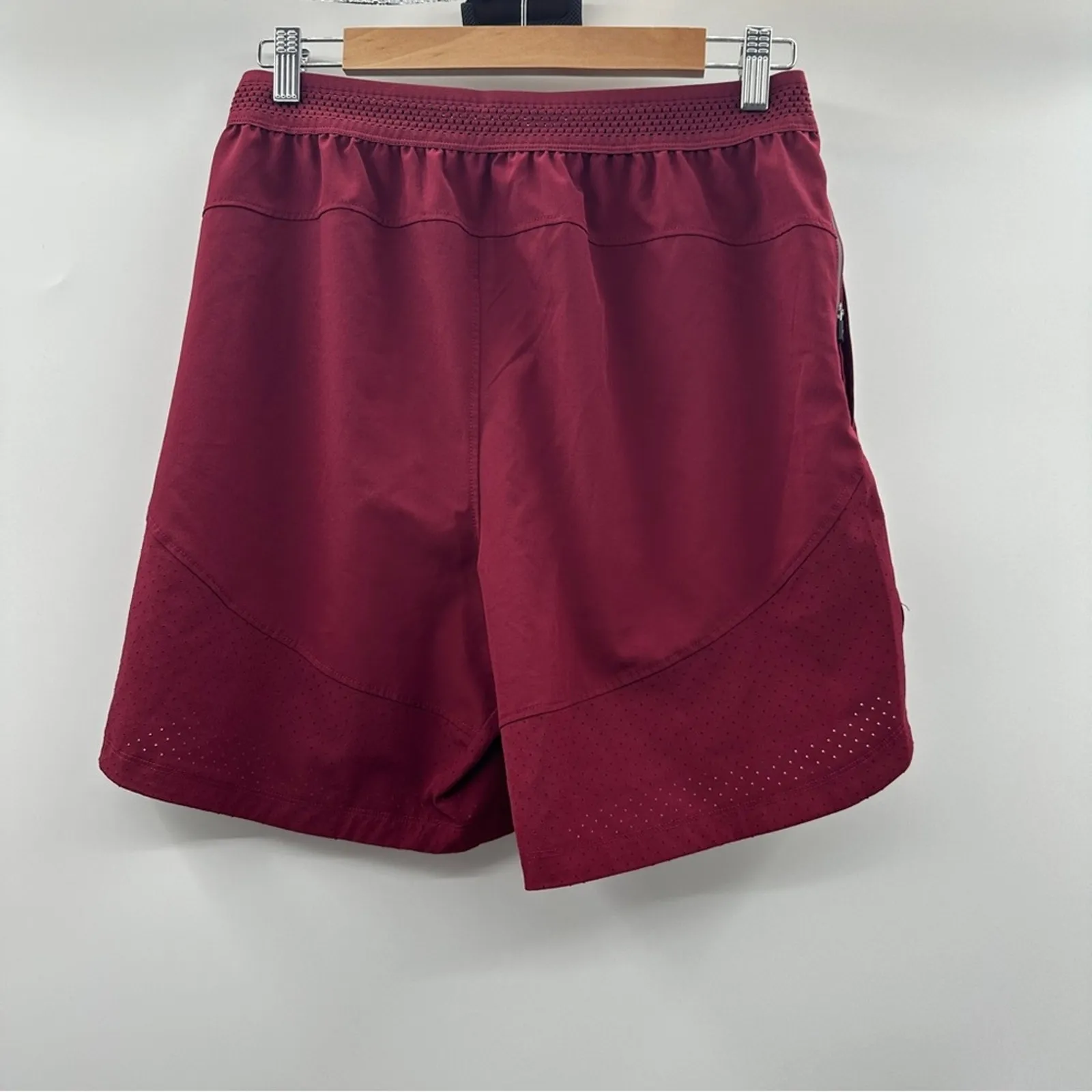 Zyia Burgundy Red High Rise Mid length Activewear Shorts Size S - Image 2