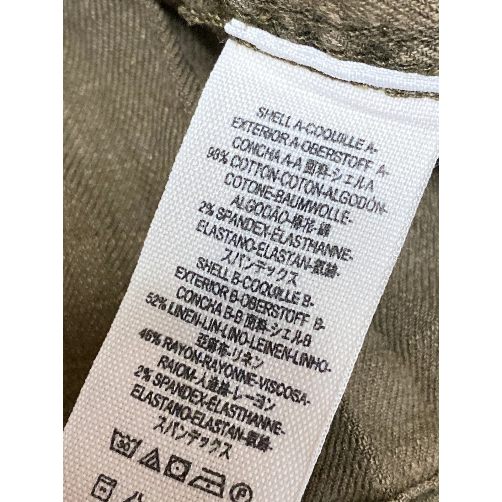 Free People Women's Olive Green Ruffle Long Sleeve Army Military Coat Jacket M - Image 4