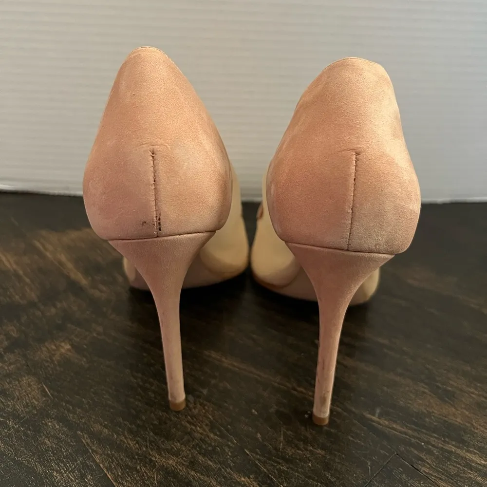 Women’s  Myrine Nubuck Nude Mesh Leather Pump sz 7.5 in EUC - Image 5