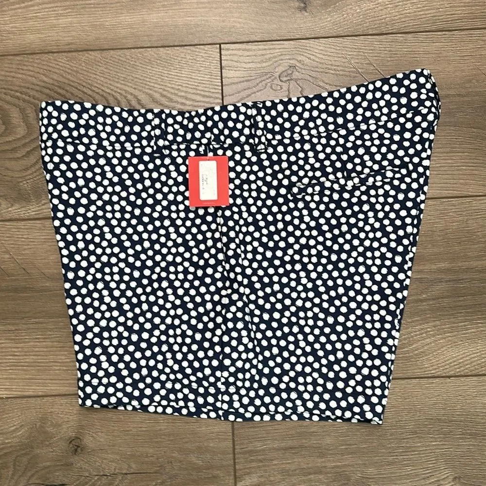 Spanx Sunshine 4" Navy Painted‎ Dot High Rise Summer Shorts Size XL - Image 2