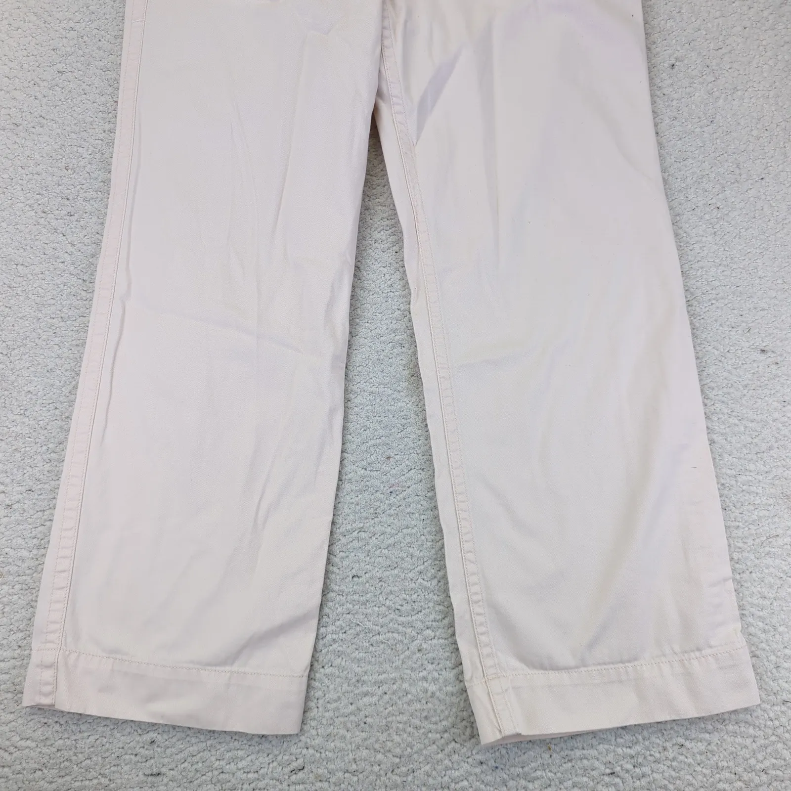 Y2K J Crew Favorite Fit Wide Leg Chino Pants Womens 10S Petite Light Pink Cotton - Image 7