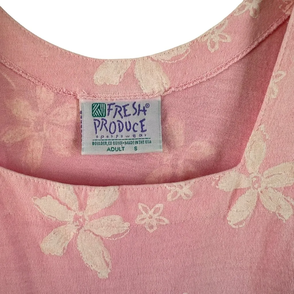 Fresh Produce Pink and White Floral Midi Sundress 100% Cotton Size Small - Image 5