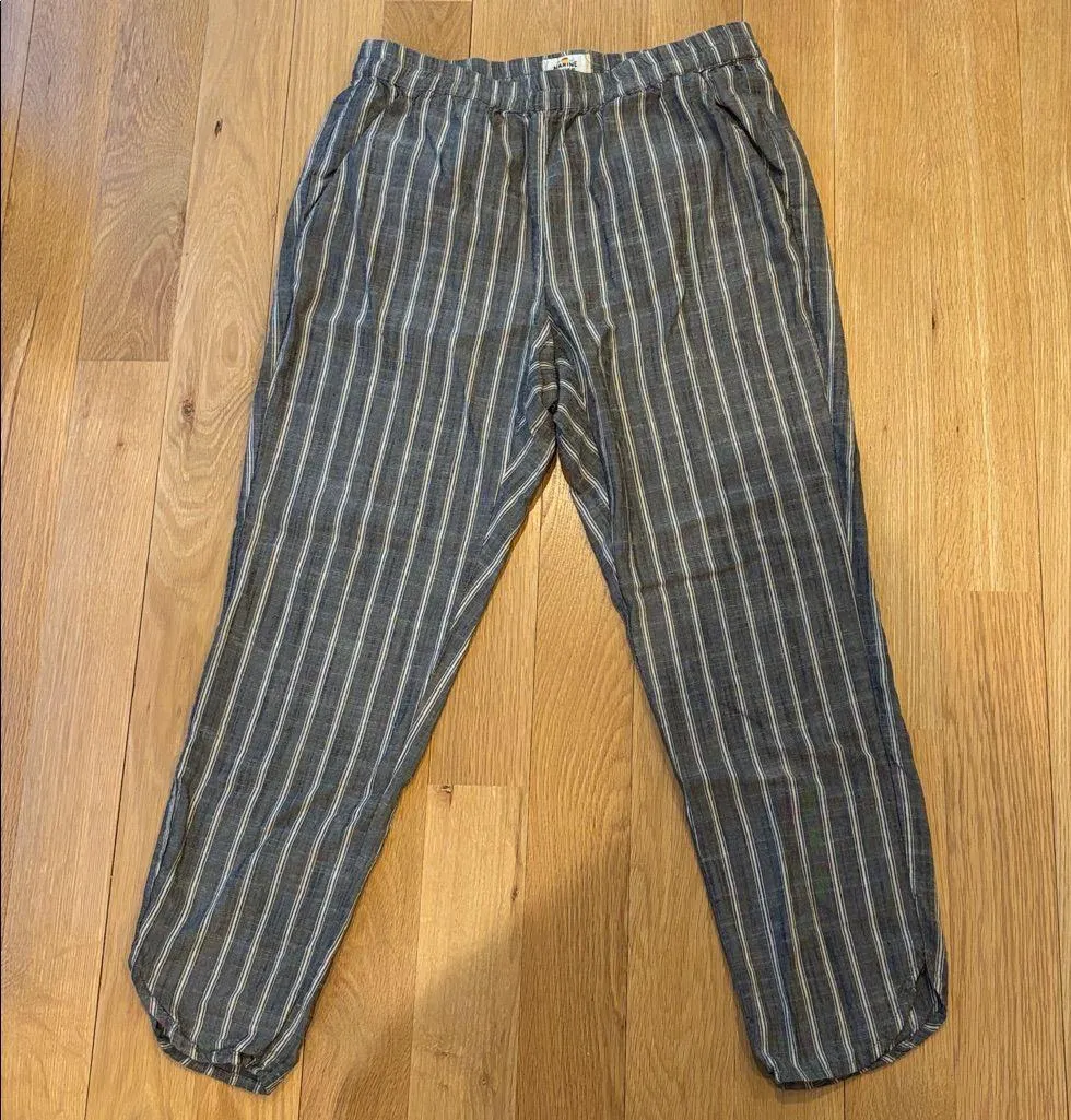 Marine layer  Allison Pant Cropped Straight Leg Stripe Size Medium - Image 3