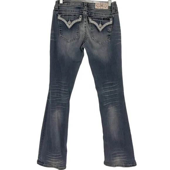 Miss Me Women's Blue Stretch Signature Boot Cut Jeans Size 29 - Image 2