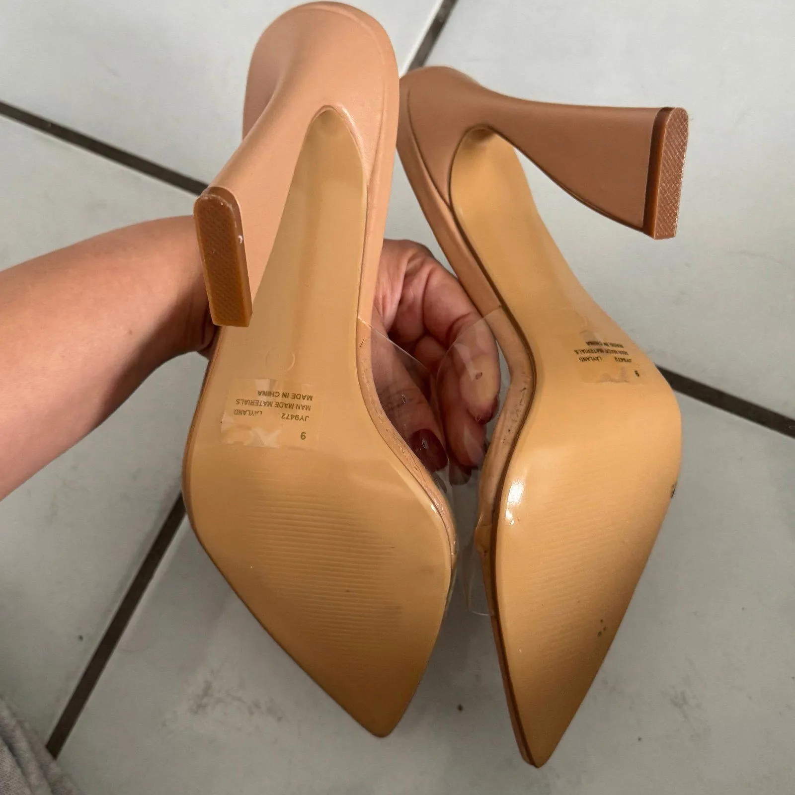 Cape Robbin Nude Clear Strap High Heel Mules - Image 3