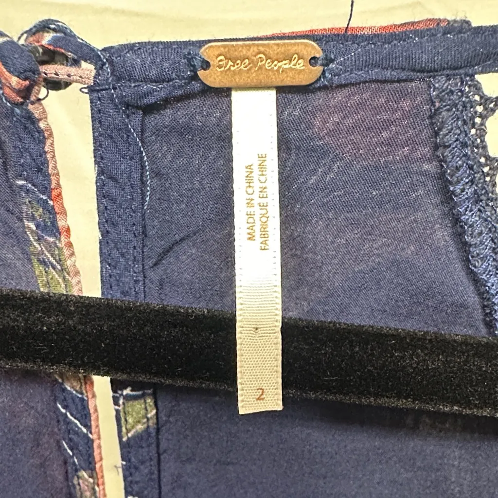 Free People Eyes On You Blue Floral Bell Sleeve Tunic Mini Dress 2. - Image 10