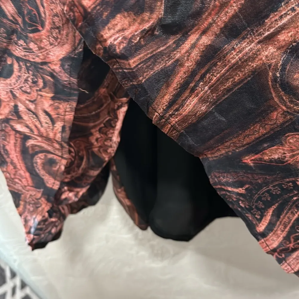 Peruvian Connection Fantasia Maxi Skirt Pleated Paisley Swirl US Size 12 - Image 6